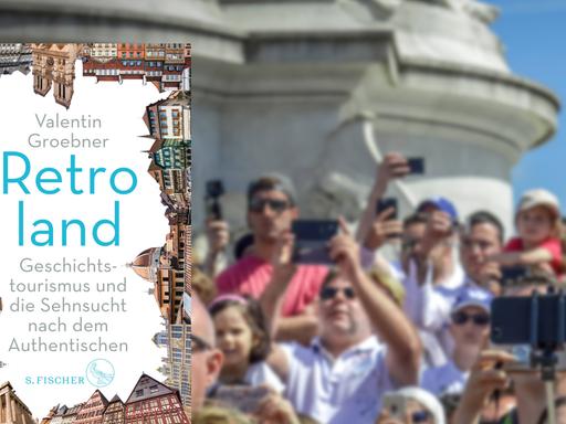 Buchcover: Valentin Groebner "Retroland" / Eine Ansammlung von Touristen mit Fotoapparaten und Selfie-Sticks