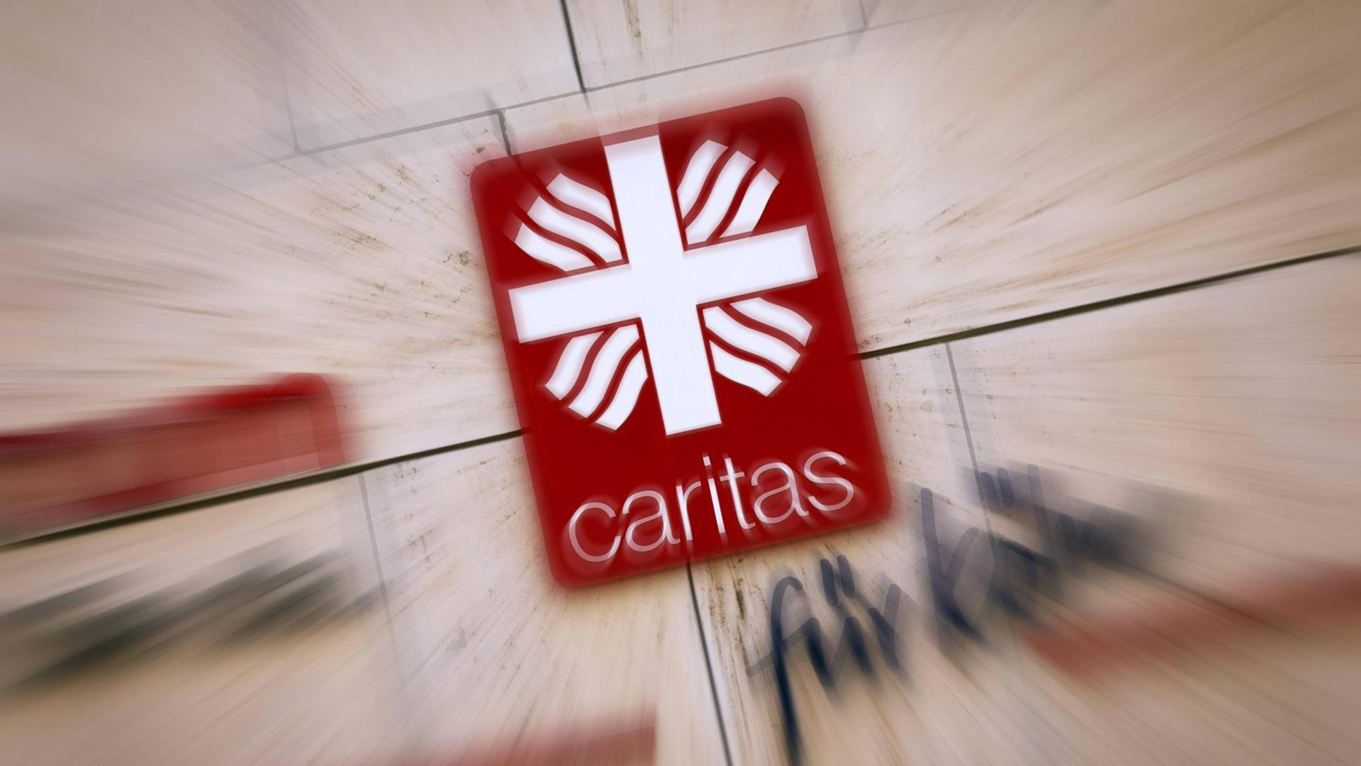 Caritas-Schild an einer sozialen Einrichtung in Köln-Kalk Caritas-Schild an einer sozialen Einrichtung in Köln-Kalk