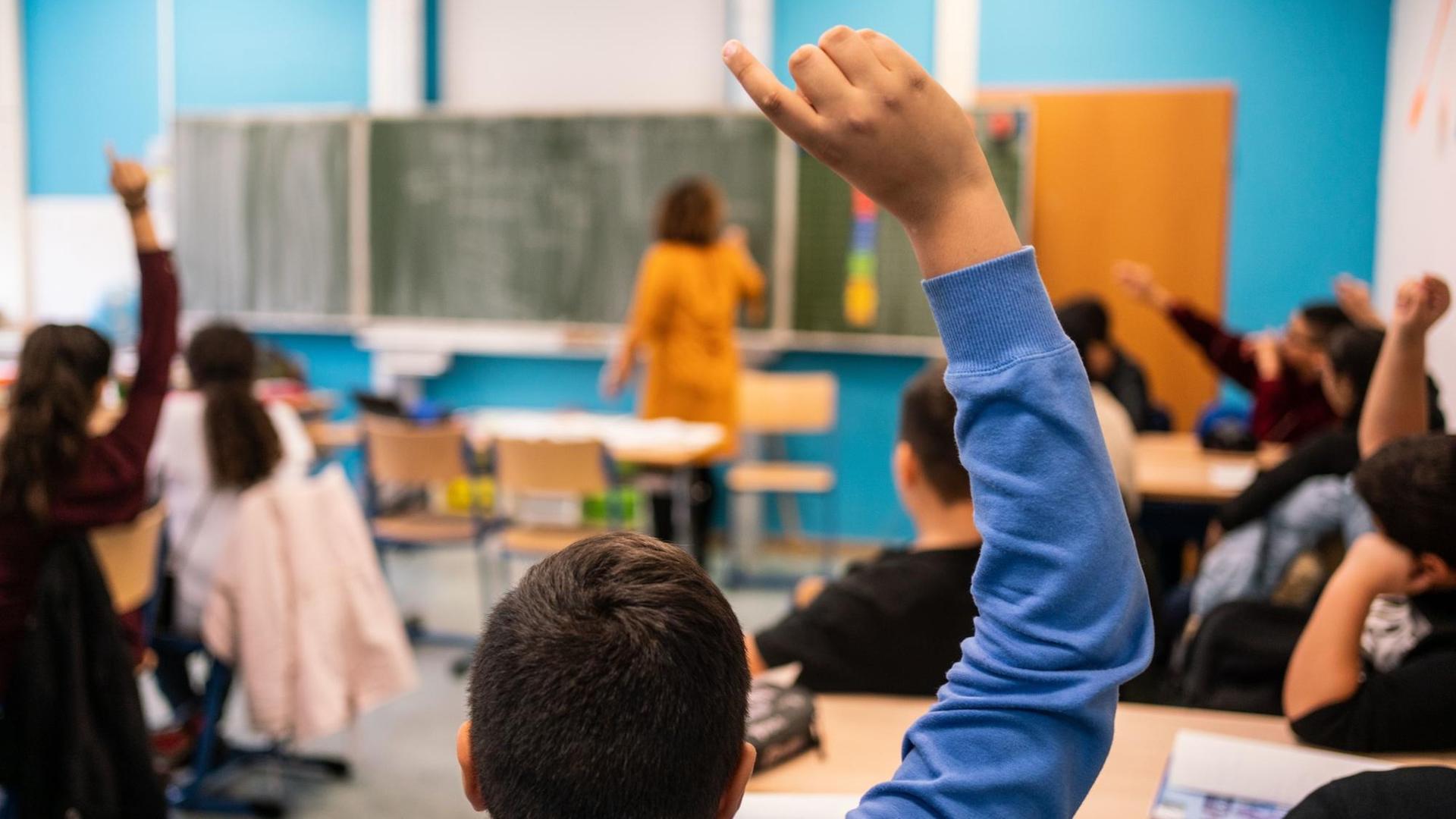 Schüler einer siebten Klasse in der Frankfurter Ernst-Reuter-Schule Schüler einer siebten Klasse in der Frankfurter Ernst-Reuter-Schule