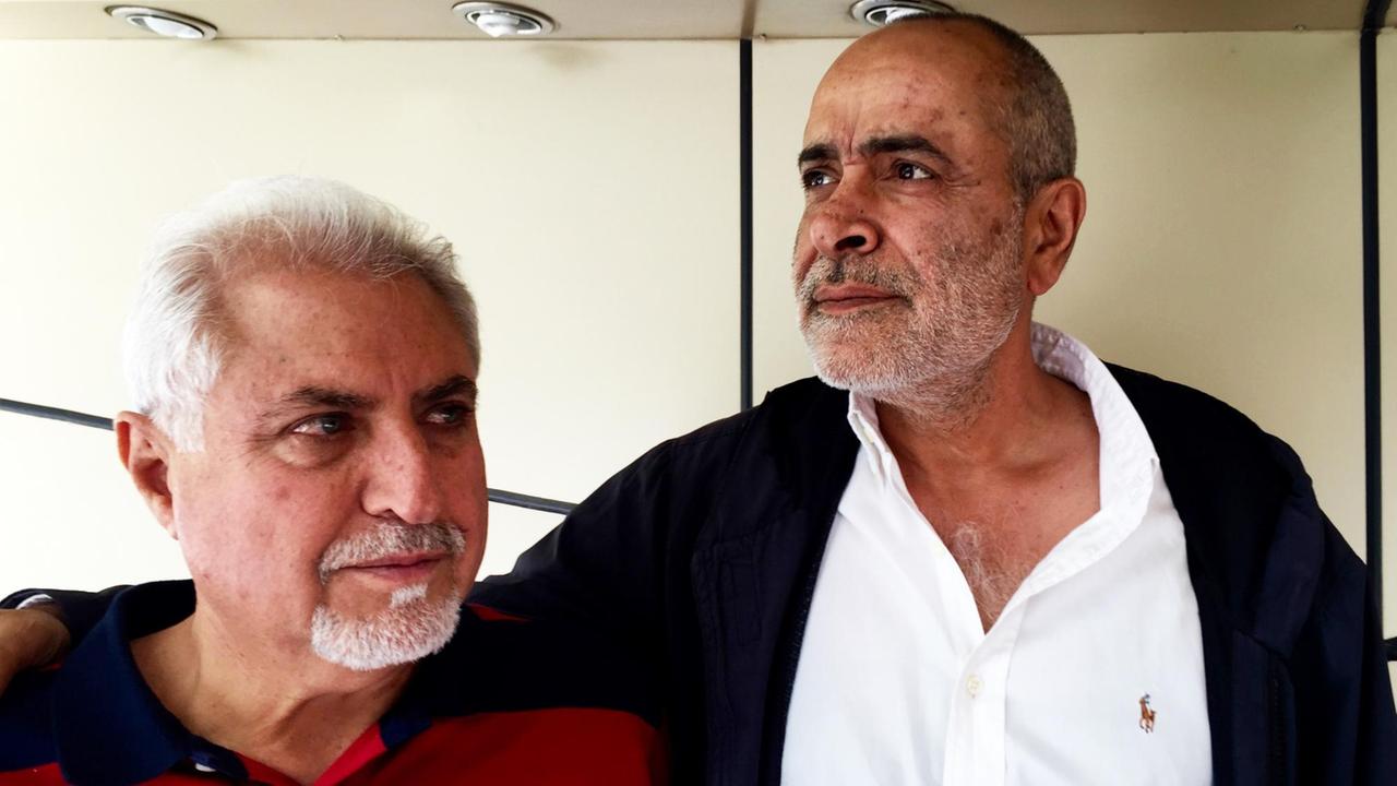 Die Pistazienanbauer Ali Hejri und Behrouz Aghar. Die Pistazienanbauer Ali Hejri und Behrouz Aghar.