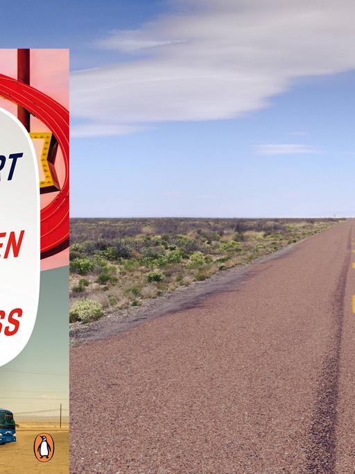 Cover von Gary Shteyngarts Roman "Willkommen in Lake Success". Im Hintergrund ist ein Foto von einem Highway in West-Texas (USA) zu sehen.