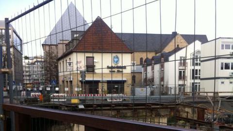Die Einsturzstelle des Kölner Stadtarchivs