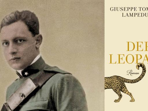 Giuseppe Tomasi di Lampedusa: "Der Leopard" Zu sehen ist der Autor und das Buchcover Giuseppe Tomasi di Lampedusa: "Der Leopard" Zu sehen ist der Autor und das Buchcover