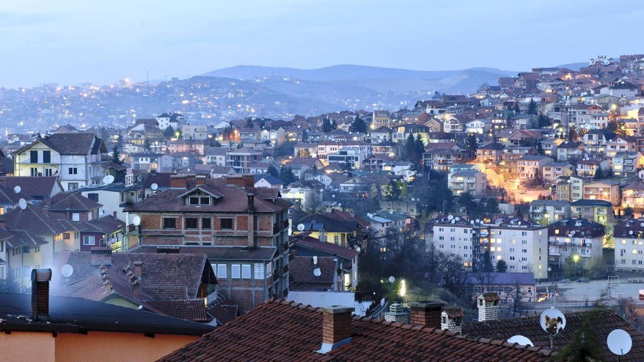 Die Hauptstadt Pristina im Kosovo.