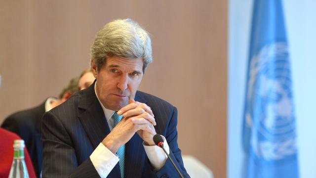 US-Außenminister John Kerry auf der Syrien-Friedenskonferenz in Montreux.