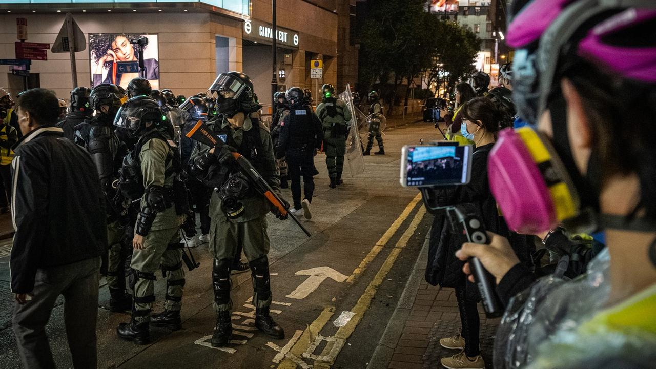 Protest gegen die Regierung in Hongkong am 1. Januar 2020. Protest gegen die Regierung in Hongkong am 1. Januar 2020.
