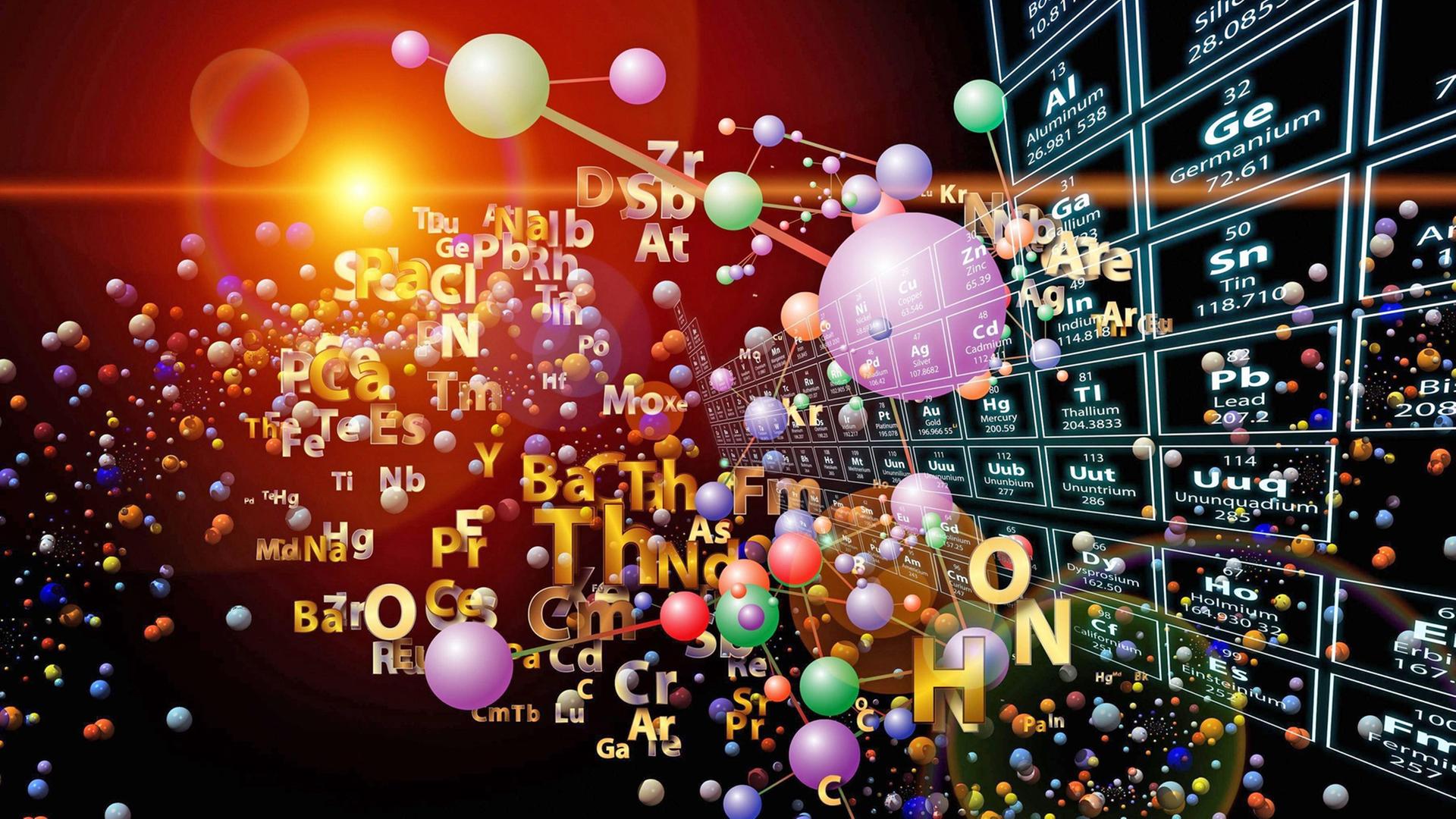 Eine Grafik zeigt die Beziehung der Chemie mit anderen Wissenschaften. Eine Grafik zeigt die Beziehung der Chemie mit anderen Wissenschaften.