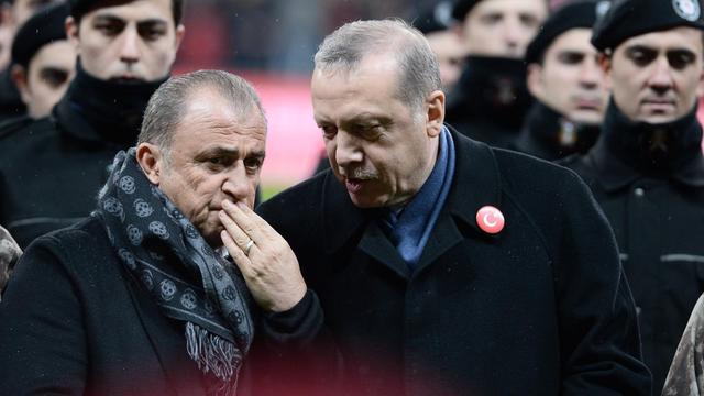 Präsident Erdogan mit Nationaltrainer Fatih Terim