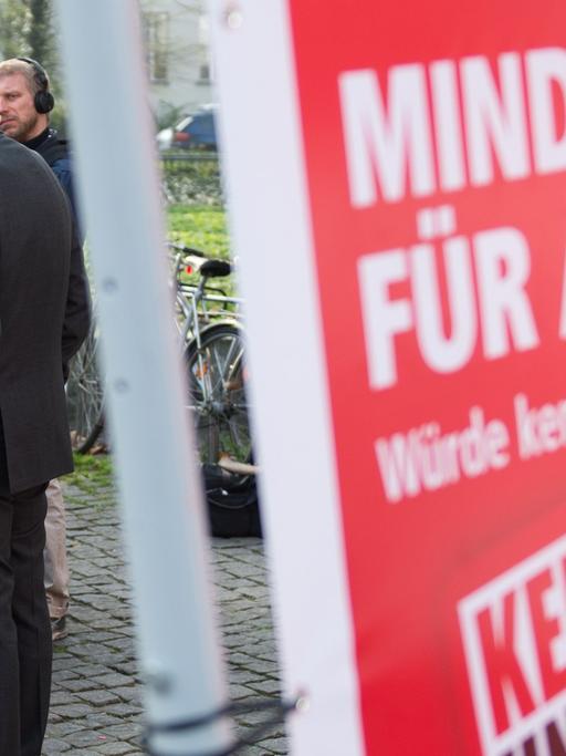Der Gewerkschaftsbund demonstrierte am Dienstag für den Mindestlohn.