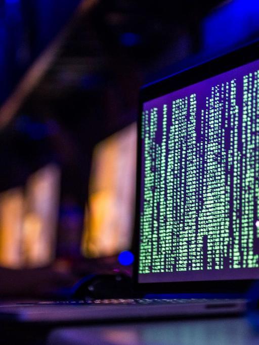 Zahlenkolonnen laufen auf einem Computerbildschirm.
