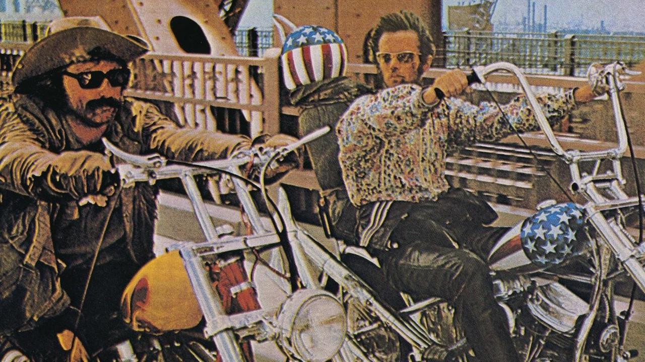 Eine Szene aus "Easy Rider" mit Dennis Hopper und Peter Fonda als Rocker Eine Szene aus "Easy Rider" mit Dennis Hopper und Peter Fonda als Rocker