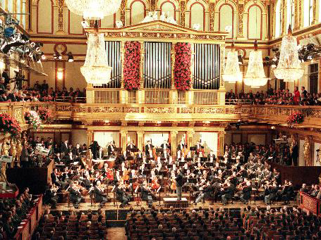 Die Wiener Philharmoniker im Großen Musikvereinssaal in Wien Die Wiener Philharmoniker im Großen Musikvereinssaal in Wien