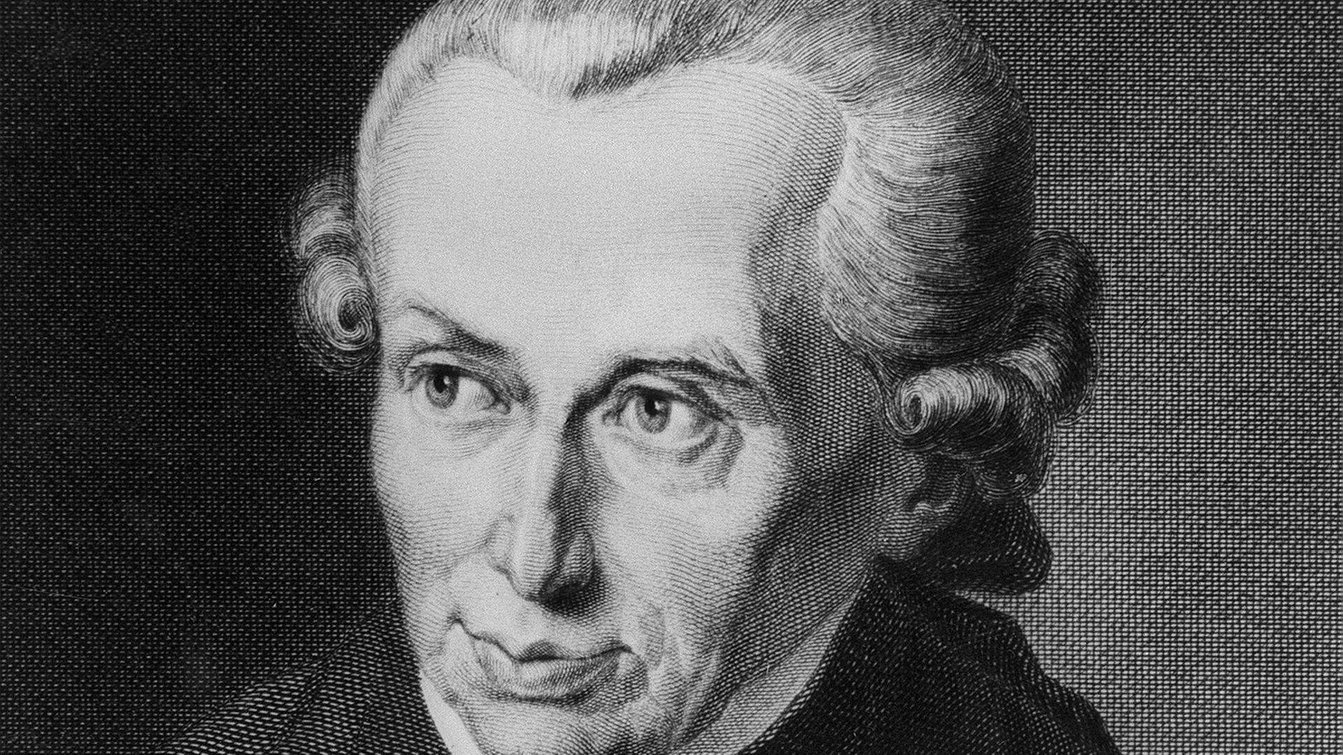 Der deutsche Philosoph Immanuel Kant ("Kritik der reinen Vernunft") in einem Stich von Johann Leonhard Raab nach einem Gemälde von Gottlieb Döbler aus dem Jahr 1781. Der deutsche Philosoph Immanuel Kant ("Kritik der reinen Vernunft") in einem Stich von Johann Leonhard Raab nach einem Gemälde von Gottlieb Döbler aus dem Jahr 1781.
