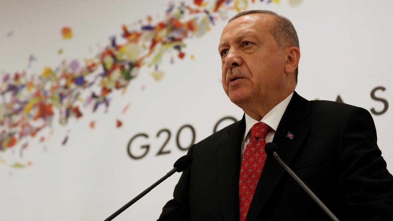 Der türkische Präsident Recep Tayyip Erdogan beim G-20-Treffen in Osaka Der türkische Präsident Recep Tayyip Erdogan beim G-20-Treffen in Osaka