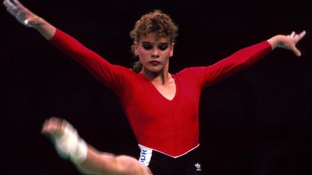 DDR-Turnerin Dagmar Kersten bei den Olympischen Sommerspielen 1988 in Seoul.