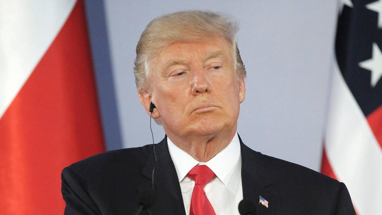 US-Präsident Donald Trump bei einer Pressekonferenz US-Präsident Donald Trump bei einer Pressekonferenz