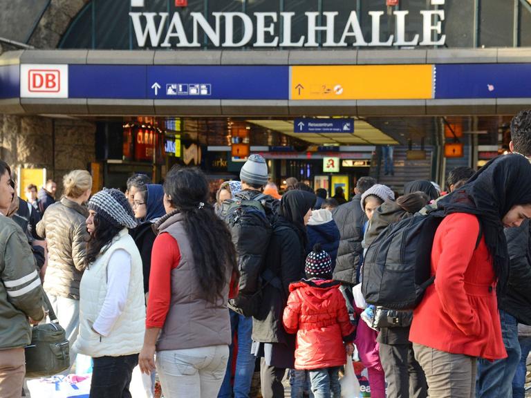 Flüchtlinge am Hauptbahnhof in Hamburg