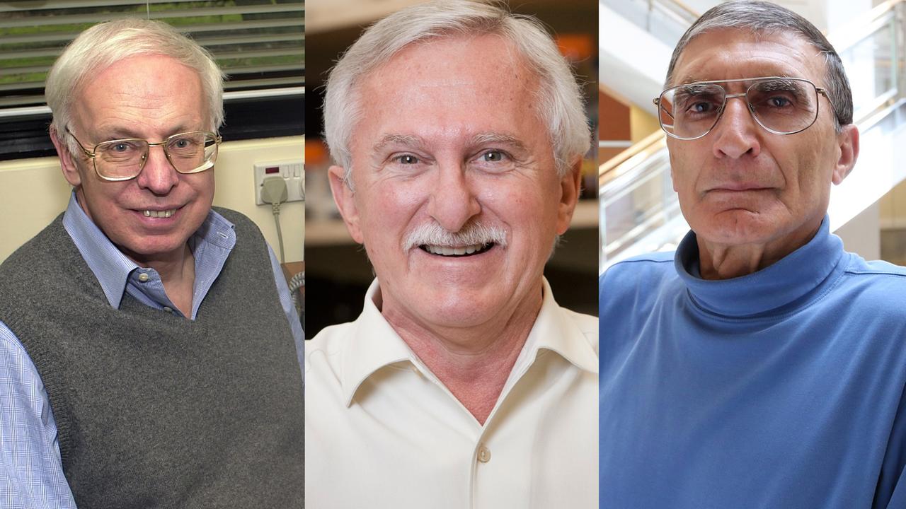 Die drei Chemie-Nobelpreisträger 2015: Tomas Lindahl, Paul Modrich und Aziz Sancar (v.l.)