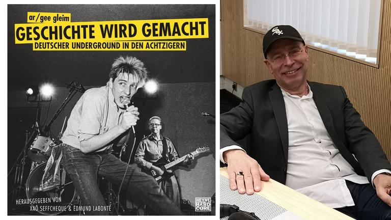 Cover des Buches "Geschichte wird gemacht" und einer der Herausgeber, Xao Seffcheque Cover des Buches "Geschichte wird gemacht" und einer der Herausgeber, Xao Seffcheque