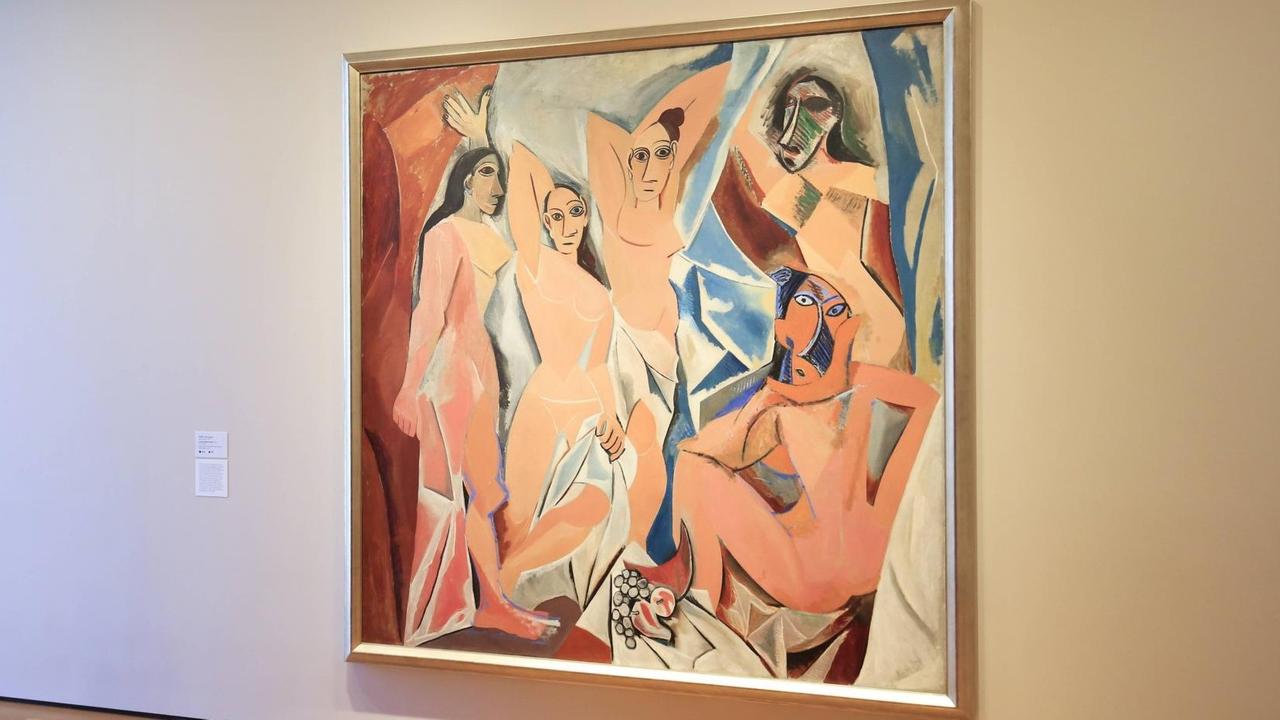 New York City Museum of Modern Art, MOMA, Les Demoiselles d Avignon (The Young Ladies of Avignon, and originally titled The Brothel of Avignon) by Pablo Picasso (1907), Vereinigte Staaten, USA New York City Museum of Modern Art, MOMA, Les Demoiselles d Avignon (The Young Ladies of Avignon, and originally titled The Brothel of Avignon) by Pablo Picasso (1907), Vereinigte Staaten, USA