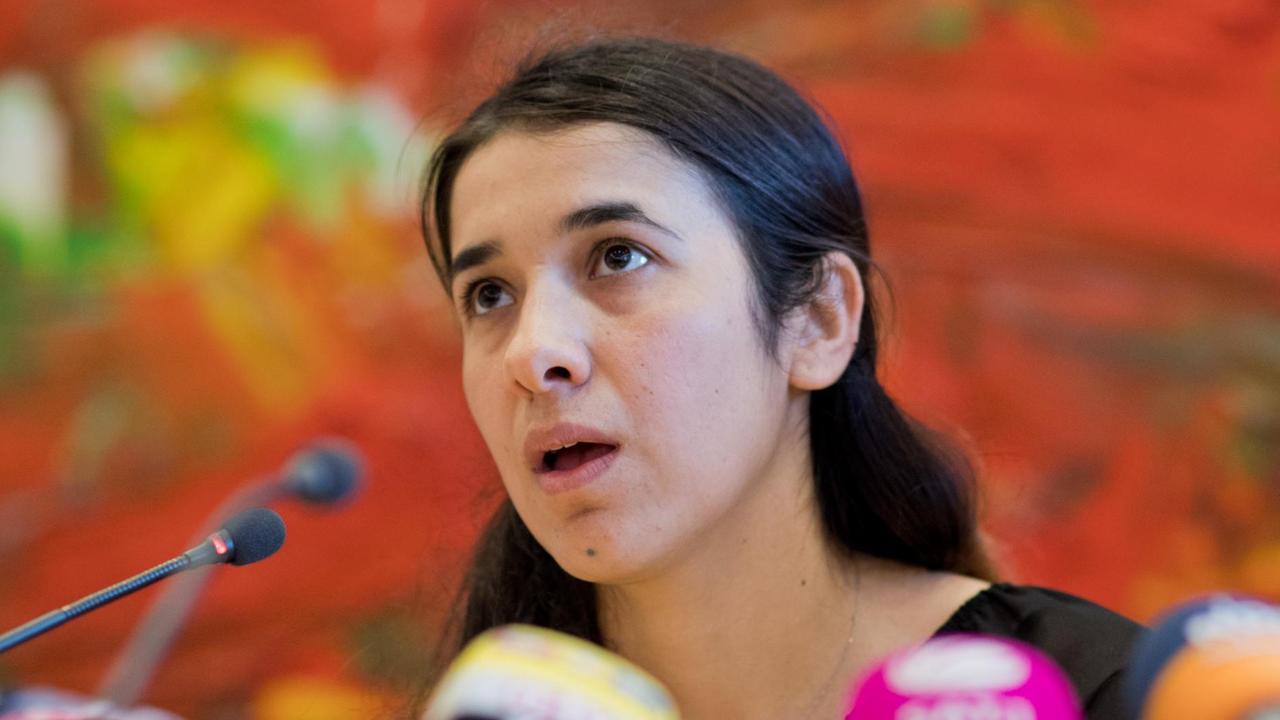 Die Menschenrechtsaktivistin Nadia Murad Basee Taha im niedersächsischen Landtag in Hannover (Niedersachsen). Die Menschenrechtsaktivistin Nadia Murad Basee Taha im niedersächsischen Landtag in Hannover (Niedersachsen).