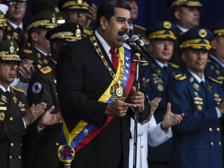 Venezuelas Präsident Nicolas Maduro während einer Veranstaltung zu Ehren der Nationalgarde