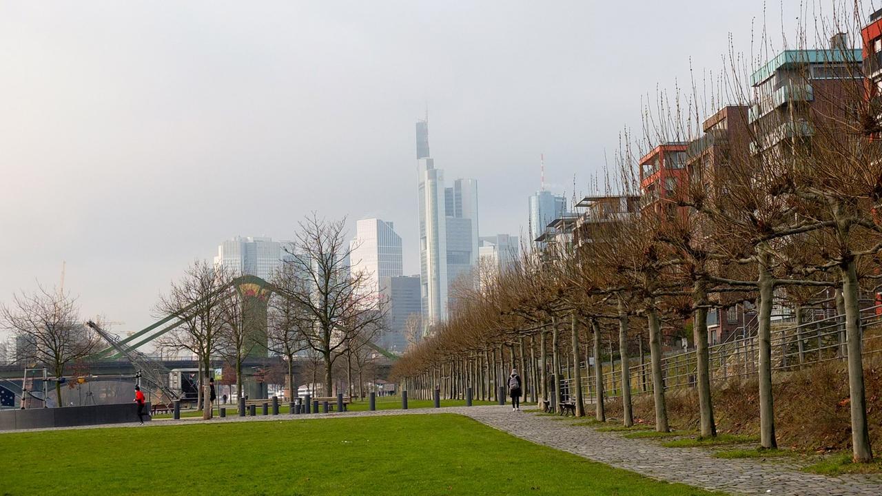 Am Mainufer mit Frankfurter Skyline, 2015 Am Mainufer mit Frankfurter Skyline, 2015