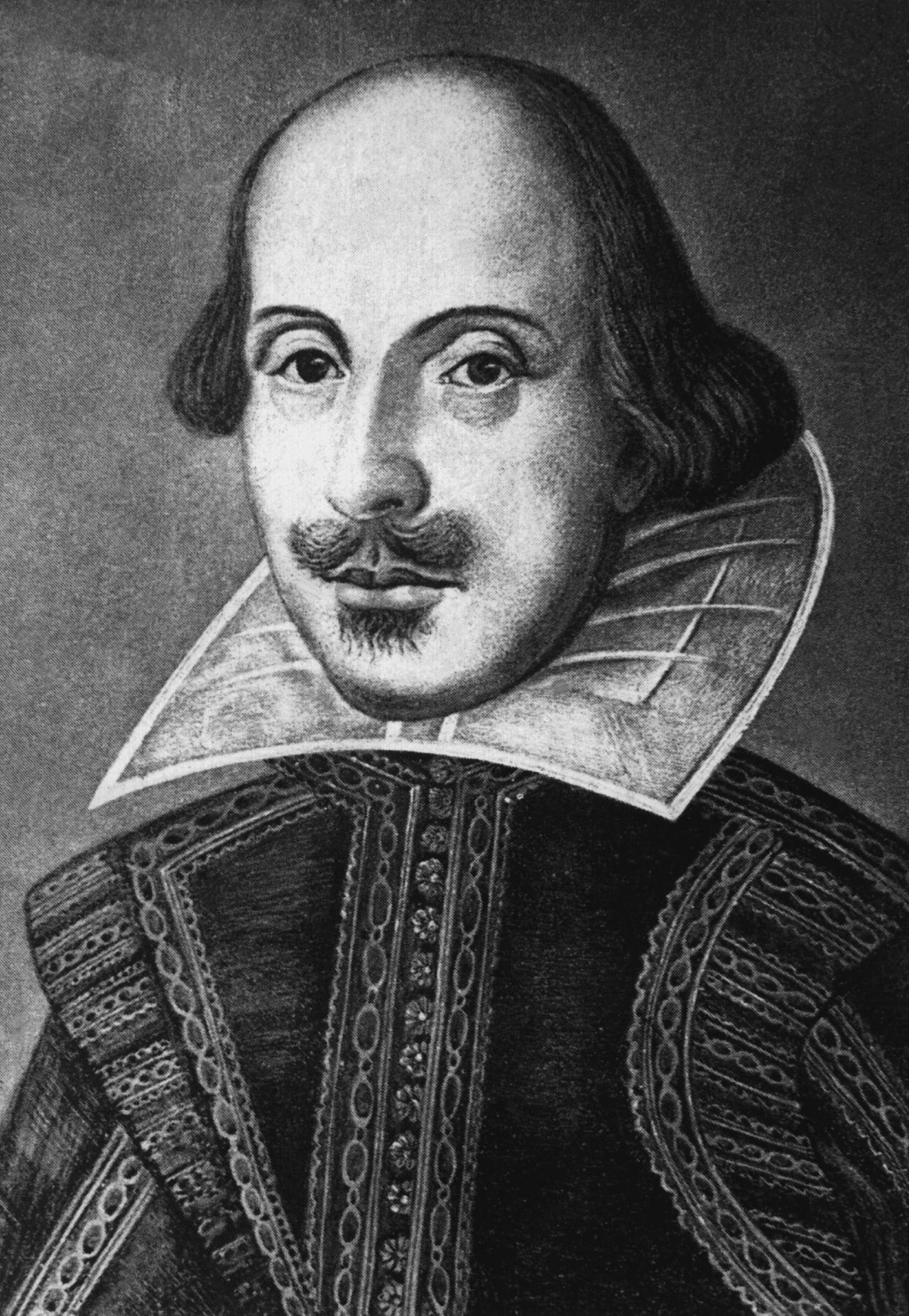 Zeitgenössische Darstellung des erfolgreichsten Bühnenautors aller Zeiten: William Shakespeare.