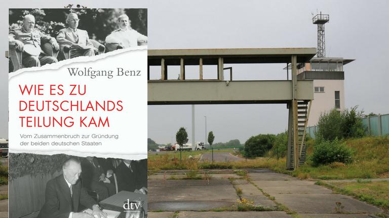 Das Buchcover von Wolfgang Benz: "Wie es zu Deutschlands Teilung kam". Im Hintergrund der ehemalige Grenz-Kontrollposten Marienborn, heute eine Gedenkstätte der deutschen Teilung. Das Buchcover von Wolfgang Benz: "Wie es zu Deutschlands Teilung kam". Im Hintergrund der ehemalige Grenz-Kontrollposten Marienborn, heute eine Gedenkstätte der deutschen Teilung.
