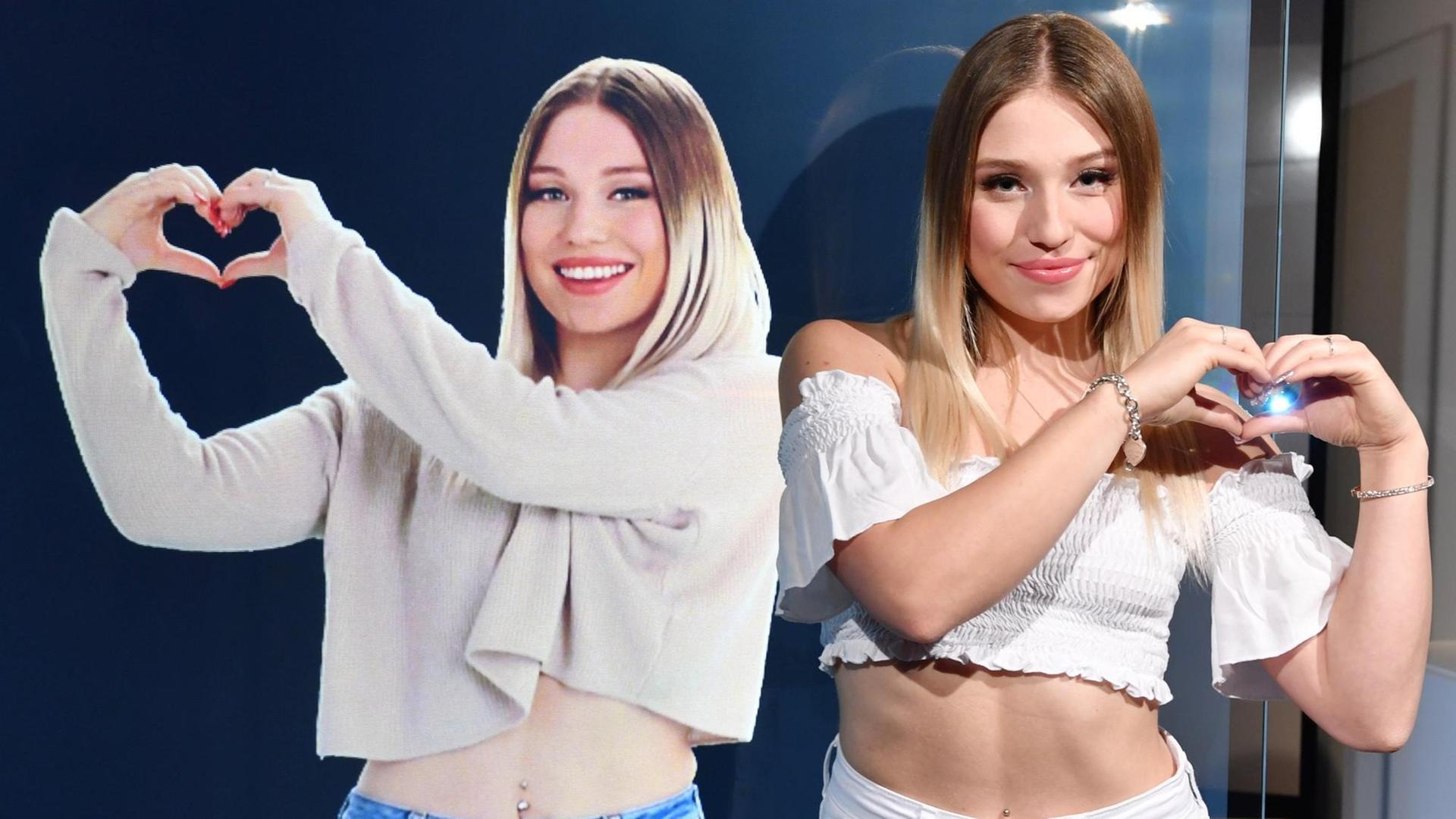 Berühmt im Netz und im Real Life: YouTube-Star Bianca "Bibi" Heinicke posiert neben ihrem Hologramm im Madame Tussauds Berlin. Berühmt im Netz und im Real Life: YouTube-Star Bianca "Bibi" Heinicke posiert neben ihrem Hologramm im Madame Tussauds Berlin.