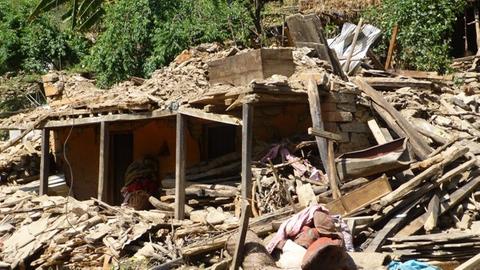 Von den meisten Häusern in der Region Sindhu sind nur Trümmer übrig.
