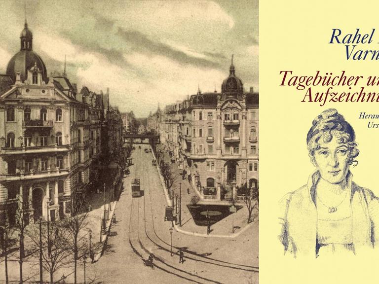 Rahel Levin Varnhagen: "Tagebücher und Aufzeichnungen" / Zu sehen ist das Buchcover und eine Ansicht von Berlin um 1800