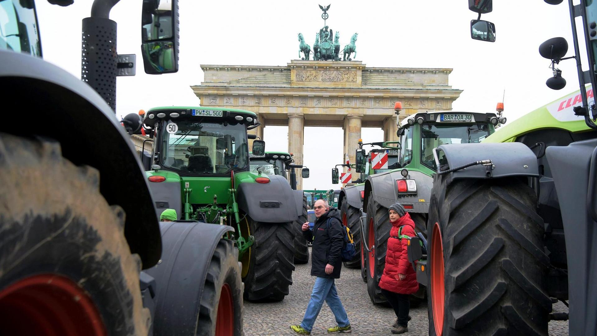 Bauern demonstrieren vor dem Brandenburger Tor Bauern demonstrieren vor dem Brandenburger Tor