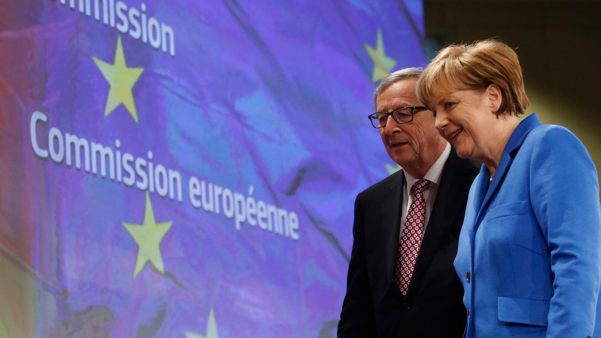 Bundeskanzlerin Angela Merkel und EU-Kommissionspräsident Jean-Claude Juncker Bundeskanzlerin Angela Merkel und EU-Kommissionspräsident Jean-Claude Juncker