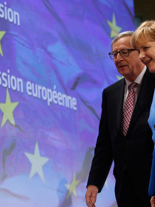 Bundeskanzlerin Angela Merkel und EU-Kommissionspräsident Jean-Claude Juncker