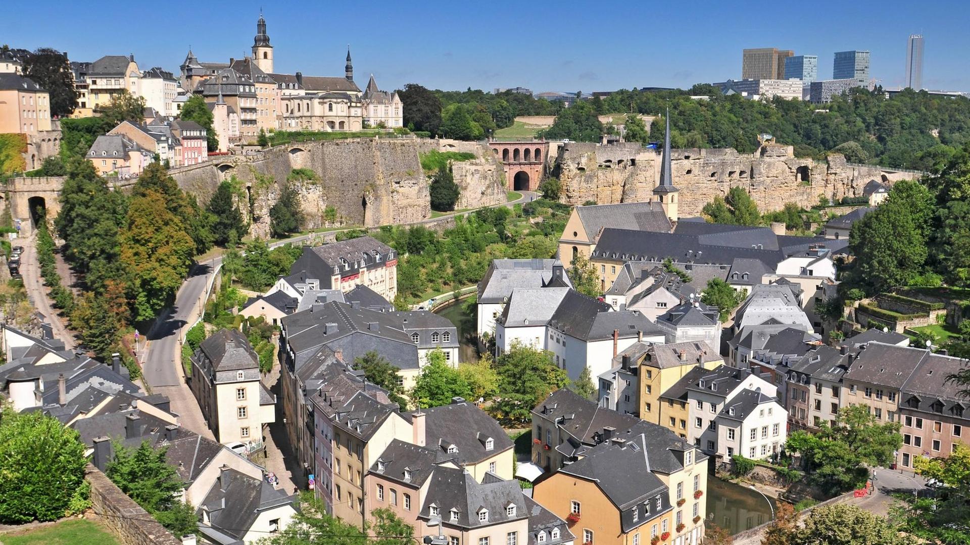 Blick auf die Altstadt von Luxembourg. Blick auf die Altstadt von Luxembourg.