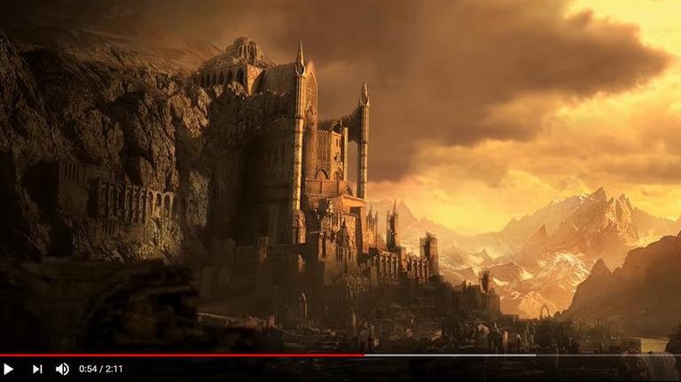 Szene aus dem Gemeinschaftscomputerspiel "Diablo 3". Zu sehen ist eine animierte Festung in einer Phantasiewelt. Szene aus dem Gemeinschaftscomputerspiel "Diablo 3". Zu sehen ist eine animierte Festung in einer Phantasiewelt.