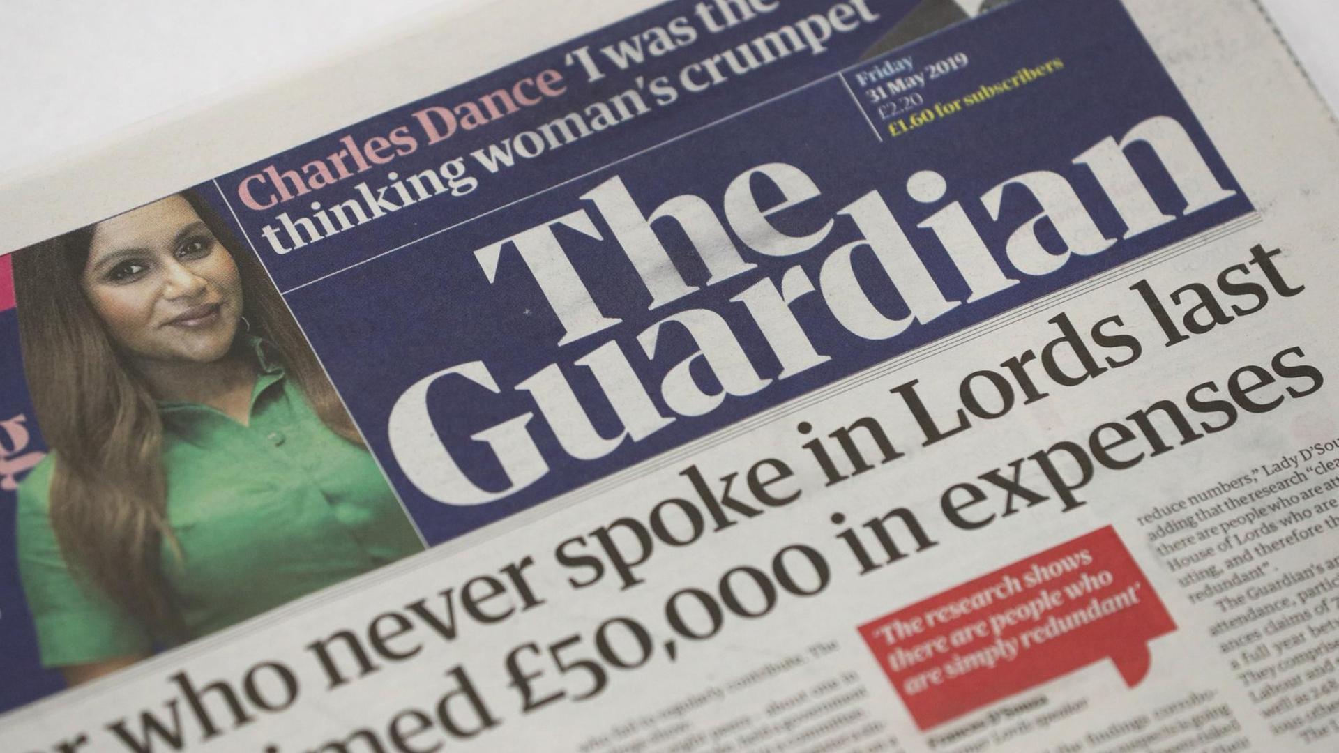 Eine Ausgabe der britischen Zeitung "The Guardian" Eine Ausgabe der britischen Zeitung "The Guardian"