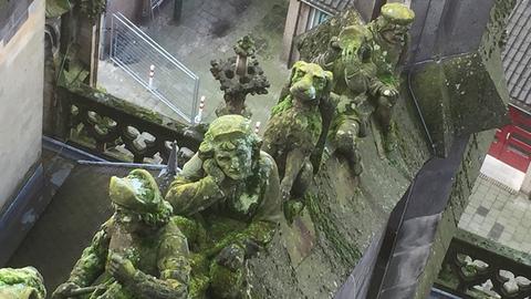 Skulpturen auf dem Dach der Sin Jans Kathedrale in 'S-Hertogenbosch.