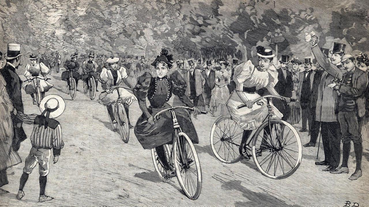 Fahrradfahren verändert die Sitten: Im 19. Jahrhundert galten Frauen auf dem Rad vielerorts noch als Skandal. Fahrradfahren verändert die Sitten: Im 19. Jahrhundert galten Frauen auf dem Rad vielerorts noch als Skandal.