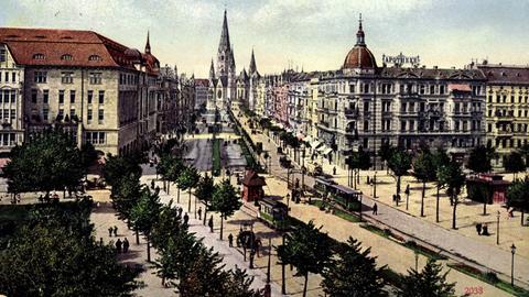 Blick über die Tauentzienstraße und das KaDeWe, um 1935