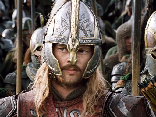 Eomer (Karl Urban) stellt sich im Kinofilm "Der Herr der Ringe: Die Rückkehr des Königs" mit seinen Kriegern zum Kampf auf.