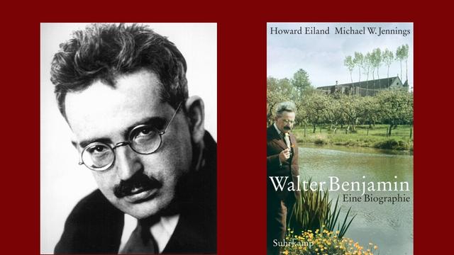 Howard Eiland / Michael W.Jennings: "Walter Benjamin. Eine Biographie" Zu sehen sind der Philosoph Walter Benjamin und das Buchcover