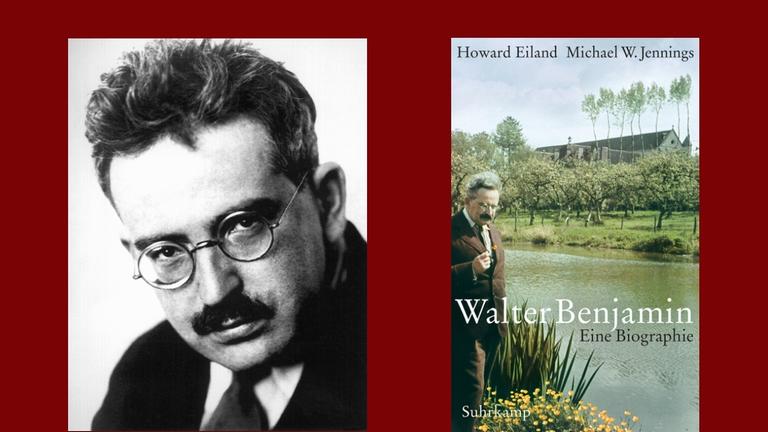 Howard Eiland / Michael W.Jennings: "Walter Benjamin. Eine Biographie" Zu sehen sind der Philosoph Walter Benjamin und das Buchcover Howard Eiland / Michael W.Jennings: "Walter Benjamin. Eine Biographie" Zu sehen sind der Philosoph Walter Benjamin und das Buchcover