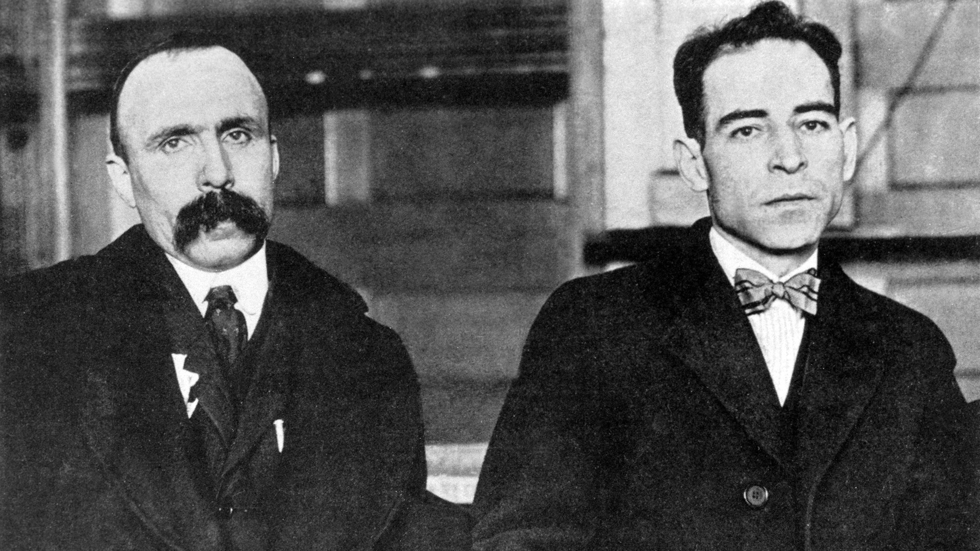 Die beiden Anarchisten Bartolomeo Vanzetti (1888-1927) und Nicola Sacco (re.) (1897 – 1927) wurden am 23.8.1927 hingerichtet.