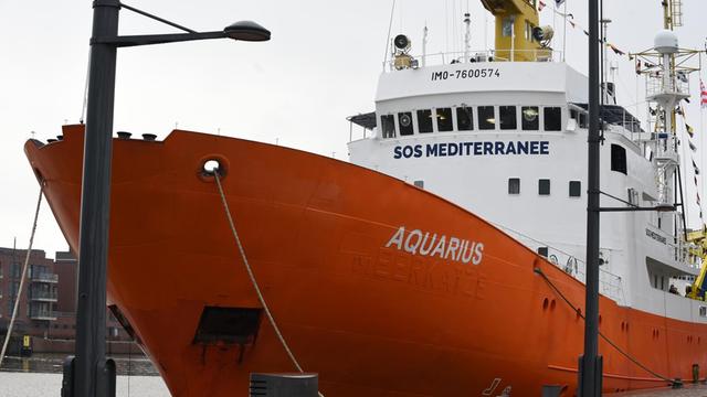 Die MS Aquarius, das Schiff der privaten Seenotrettung "SOS Mediterranee"