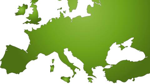 Eine grüne Europakarte