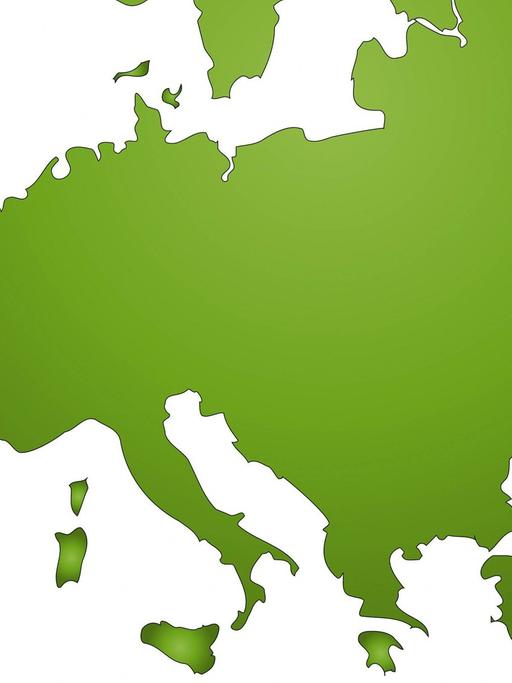 Eine grüne Europakarte