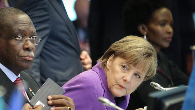 Kanzlerin Angela Merkel während des EU-Afrika-Gipfels in Brüssel
