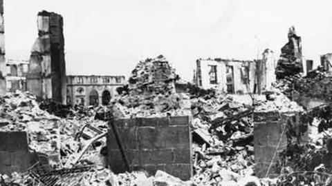 Die zerstörte baskische Stadt Guernica während des Spanischen Bürgerkriegs, 7.6.1937